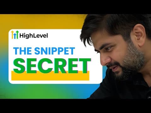 Unlock the Power of GHL Template Snippets | GoHighLevel Automation